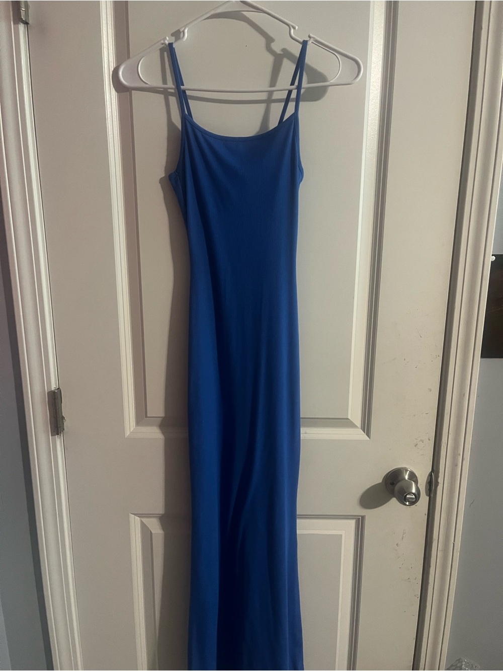 wild fable Sleek Cobalt Blue Maxi Slip Dress with Spaghetti Straps